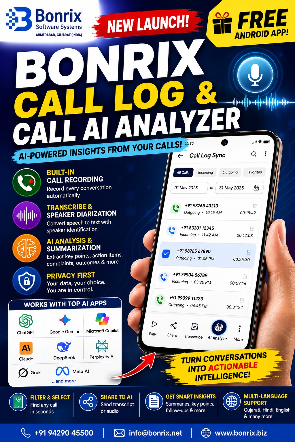 Bonrix Call AI Analyzer App 