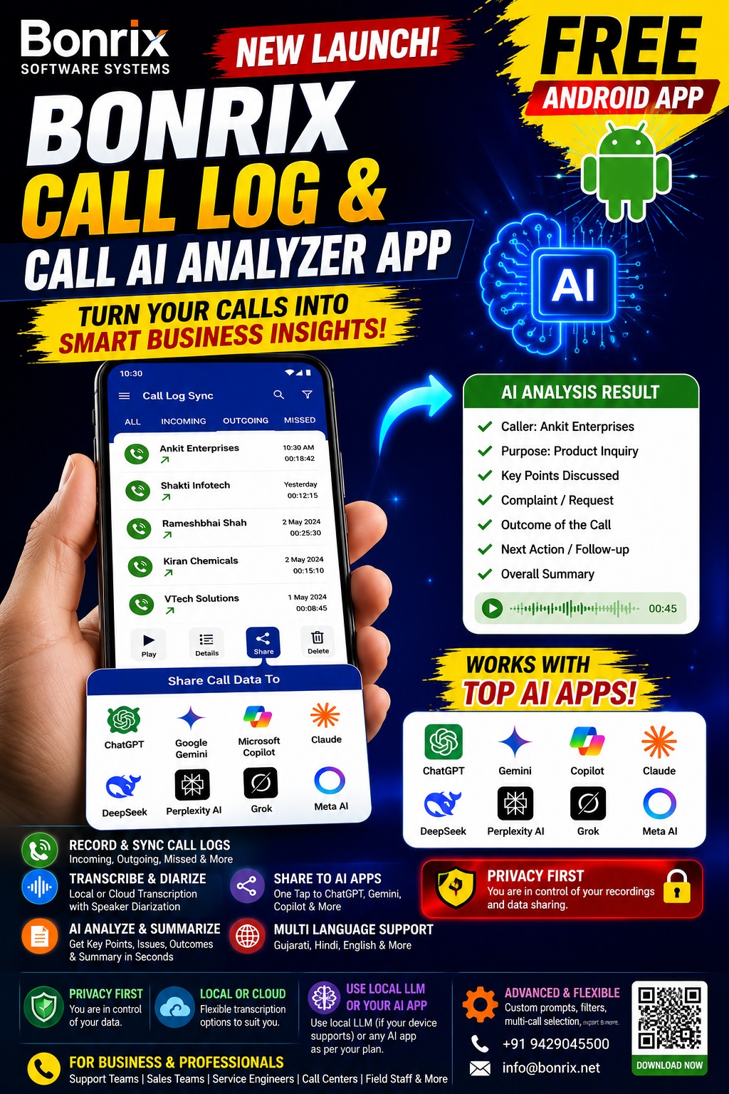 Bonrix Call AI Analyzer App