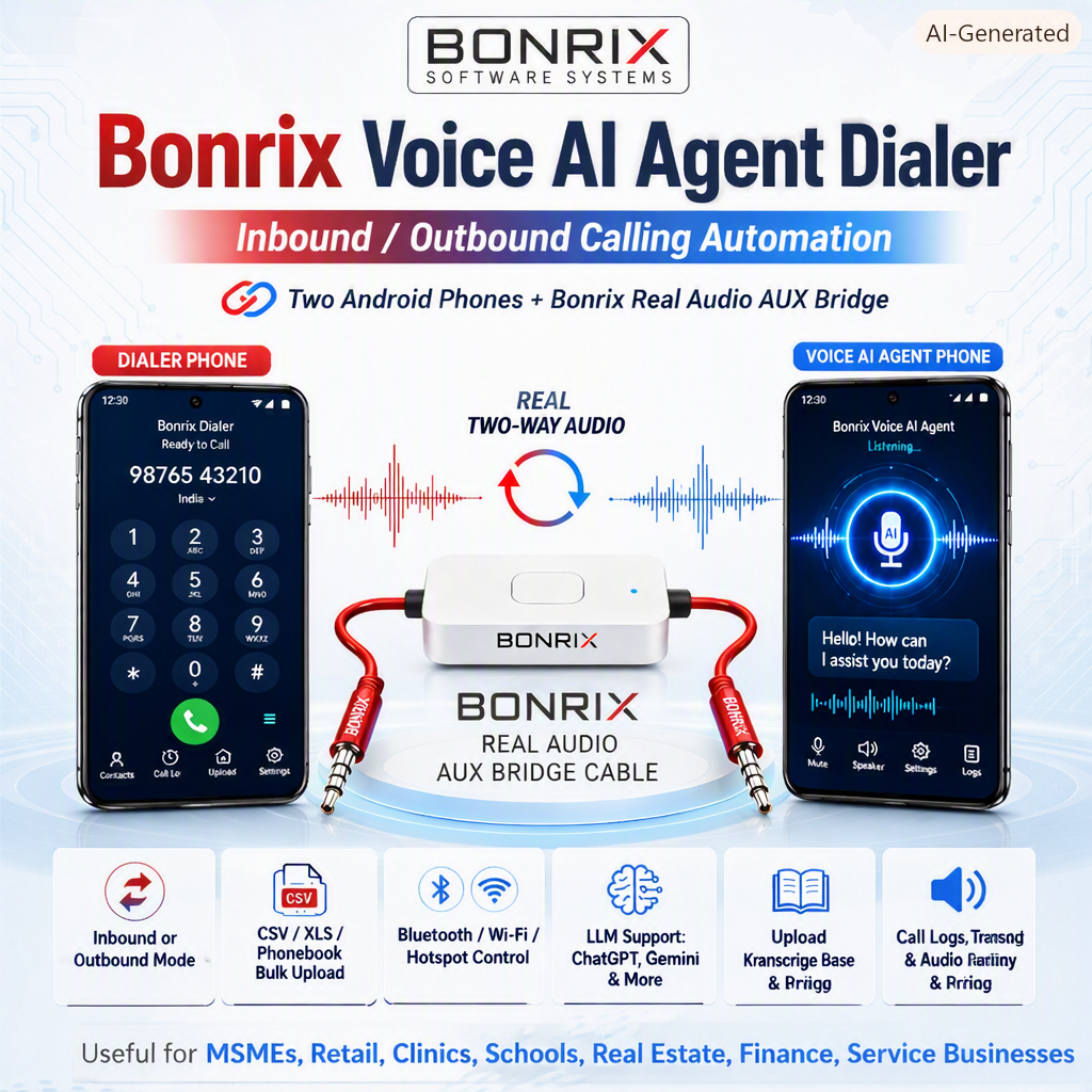 Voice AI Dialer with AUX Audio Bridge